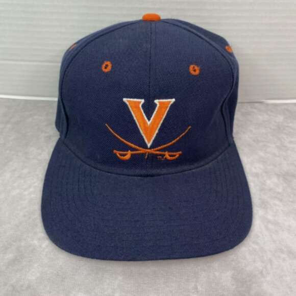 Vintage Virginia Cavaliers Hat 7 1/4 Navy Zephyr Retro Logo College Fitted Cap - Picture 1 of 11